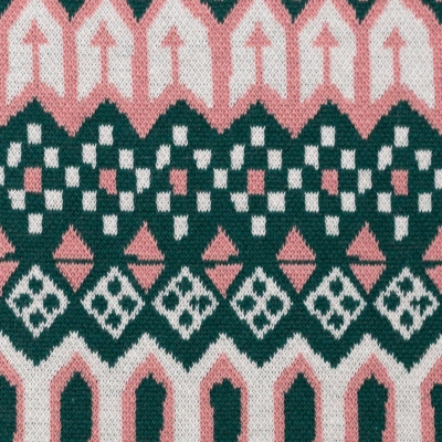 Jersey Jaquard "Fair Isle" Käselotti grün | rosa